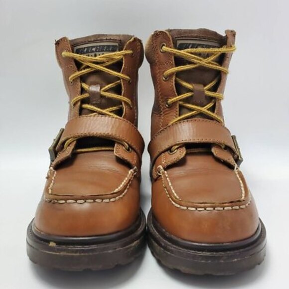 Skechers SKX Kids Adventure Brown Leather Lace Up Boots Size 1.5 - Picture 6 of 11